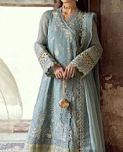 Qalamkar Cadet Grey Chiffon Suit- Pakistani Designer Chiffon Suit