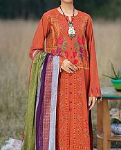 Bright Orange Karandi Suit- Pakistani Winter Dress
