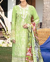 Ramsha Parrot Green Lawn Suit- Pakistani Designer Lawn Suits