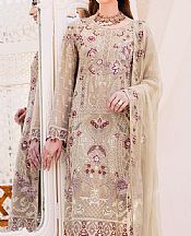 Ramsha Beige Chiffon Suit- Pakistani Chiffon Dress