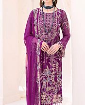 Ramsha Plum Chiffon Suit- Pakistani Designer Chiffon Suit