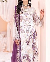 Ramsha White Chiffon Suit- Pakistani Designer Chiffon Suit