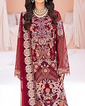 Ramsha Red Chiffon Suit- Pakistani Chiffon Dress