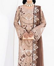 Ramsha Beige Chiffon Suit- Pakistani Designer Chiffon Suit