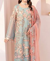 Ramsha Sky Blue Chiffon Suit- Pakistani Chiffon Dress