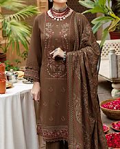 Coffee Brown Karandi Suit- Pakistani Winter Dress