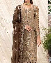 Ramsha Pale Taupe Chiffon Suit- Pakistani Designer Chiffon Suit
