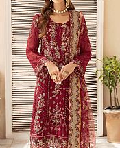 Ramsha Wine Red Chiffon Suit- Pakistani Chiffon Dress
