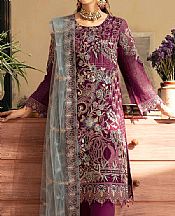 Ramsha Plum Chiffon Suit- Pakistani Chiffon Dress