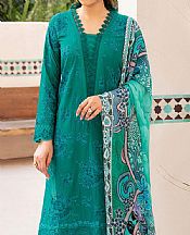 Ramsha Emerald Green Lawn Suit- Pakistani Designer Lawn Suits