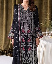 Ramsha Black Raw Silk Suit- Pakistani Designer Chiffon Suit