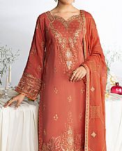 Ramsha Coral Raw Silk Suit- Pakistani Chiffon Dress