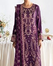 Ramsha Egg Plant Raw Silk Suit- Pakistani Chiffon Dress