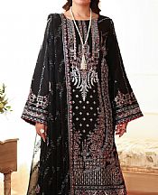 Ramsha Black Raw Silk Suit- Pakistani Chiffon Dress