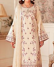 Ramsha Off White Raw Silk Suit- Pakistani Designer Chiffon Suit