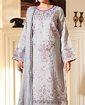 Ramsha Grey Raw Silk Suit- Pakistani Designer Chiffon Suit