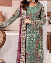 Ramsha Viridian Green Chiffon Suit- Pakistani Designer Chiffon Suit