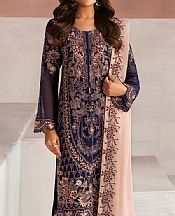 Ramsha Navy Blue Chiffon Suit- Pakistani Chiffon Dress