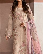Ramsha Beige Chiffon Suit- Pakistani Designer Chiffon Suit