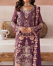 Ramsha Plum Chiffon Suit- Pakistani Chiffon Dress