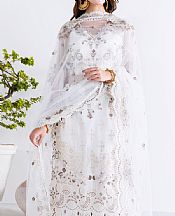 Ramsha White Chiffon Suit- Pakistani Designer Chiffon Suit