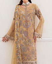 Ramsha Fawn Chiffon Suit- Pakistani Designer Chiffon Suit