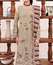 Ramsha Light Grey Chiffon Suit- Pakistani Designer Chiffon Suit