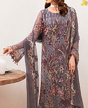 Ramsha Sand Grey Chiffon Suit- Pakistani Chiffon Dress