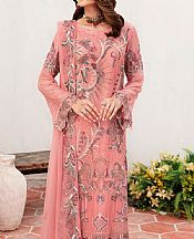 Ramsha Rose Pink Chiffon Suit- Pakistani Designer Chiffon Suit