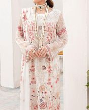 Ramsha White Chiffon Suit- Pakistani Designer Chiffon Suit