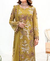 Ramsha Olive Green Chiffon Suit- Pakistani Chiffon Dress