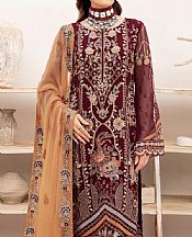 Ramsha Redwood Chiffon Suit- Pakistani Chiffon Dress