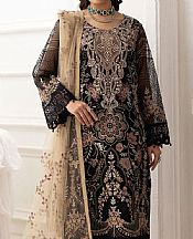 Ramsha Black Organza Suit- Pakistani Chiffon Dress