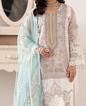 Ramsha White Organza Suit- Pakistani Designer Chiffon Suit