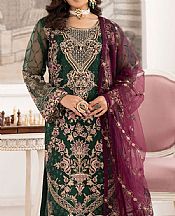 Ramsha Green Organza Suit- Pakistani Chiffon Dress