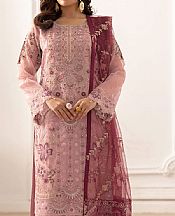 Ramsha Pink Organza Suit- Pakistani Designer Chiffon Suit