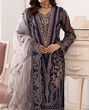 Ramsha Navy Blue Organza Suit- Pakistani Chiffon Dress