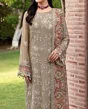 Ramsha Pale Oyster Chiffon Suit- Pakistani Designer Chiffon Suit