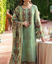 Ramsha Green Spring Rain Chiffon Suit- Pakistani Designer Chiffon Suit