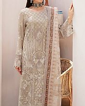 Ramsha Beige Chiffon Suit- Pakistani Chiffon Dress