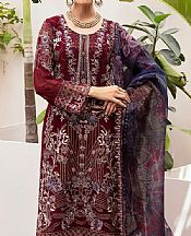 Ramsha Maroon Chiffon Suit- Pakistani Designer Chiffon Suit