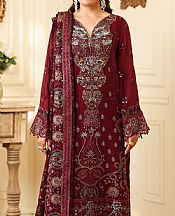 Ramsha Maroon Chiffon Suit- Pakistani Chiffon Dress