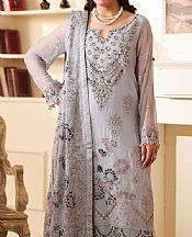 Ramsha Light Grey Chiffon Suit- Pakistani Designer Chiffon Suit