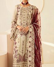 Ramsha Ivory Chiffon Suit- Pakistani Designer Chiffon Suit