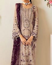 Ramsha Pale Taupe Chiffon Suit- Pakistani Chiffon Dress
