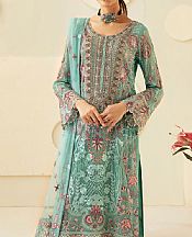 Ramsha Mint Green Chiffon Suit- Pakistani Designer Chiffon Suit