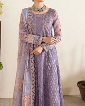 Ramsha Lavender Organza Suit- Pakistani Designer Chiffon Suit