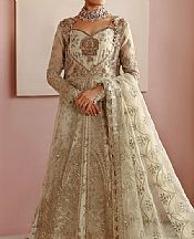 Ramsha Off-white Organza Suit- Pakistani Designer Chiffon Suit