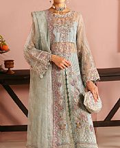 Ramsha Light Turquoise Organza Suit- Pakistani Chiffon Dress