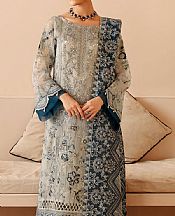 Ramsha Teal/Grey Chiffon Suit- Pakistani Chiffon Dress